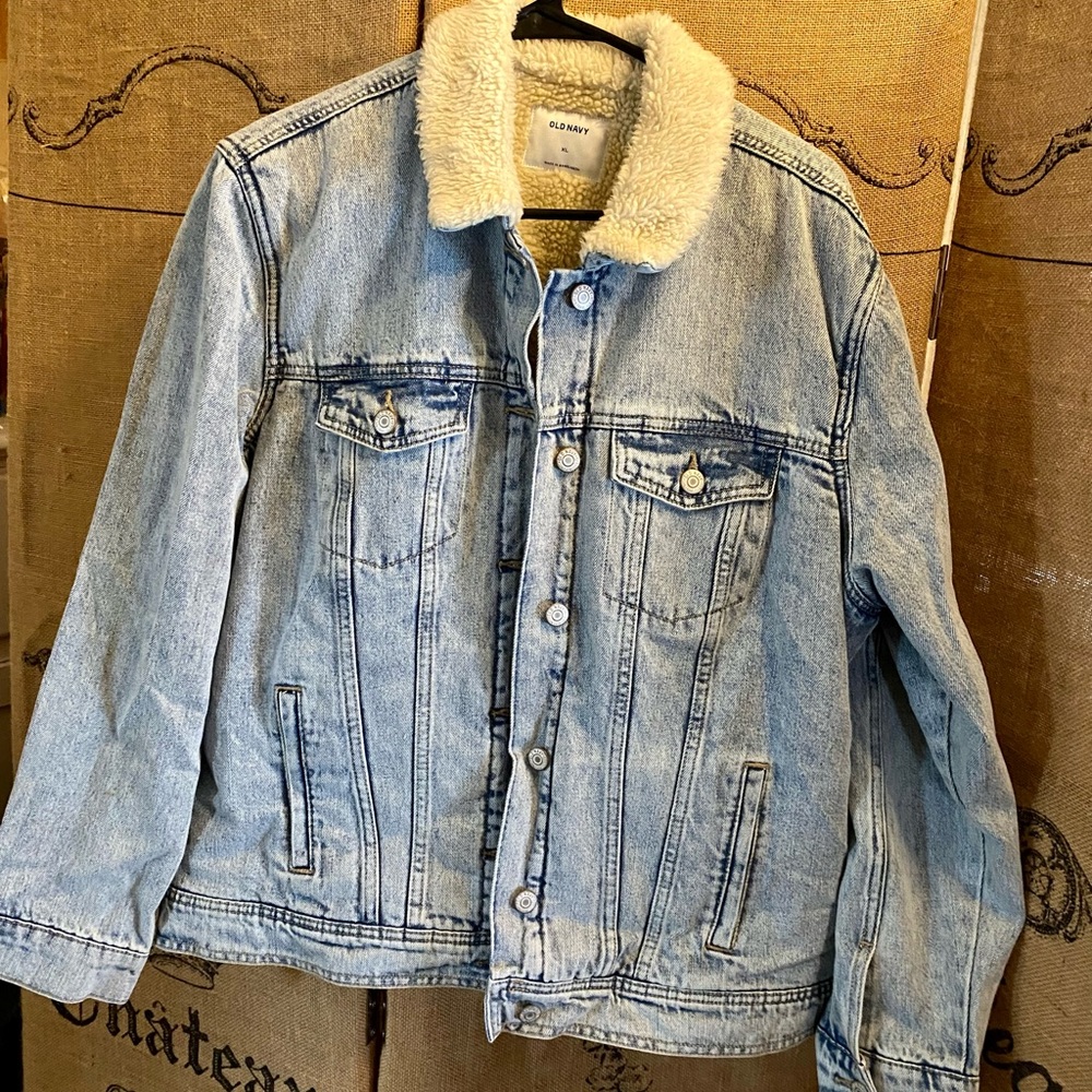 Acid wash Sherpa lined jean jacket